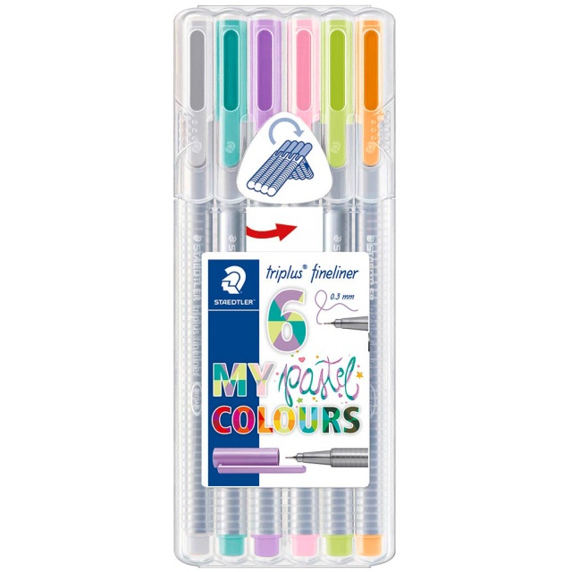 Triplus Fineliner Pastel sæt 6 stk