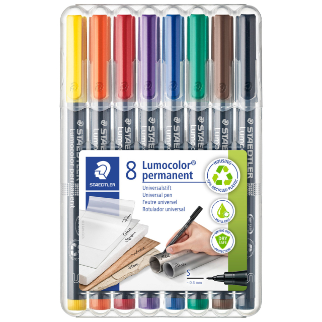 Lumocolor permanent Superfine sæt 8 stk