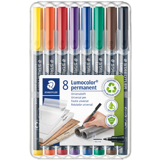 Lumocolor permanent Fine sæt 8 stk