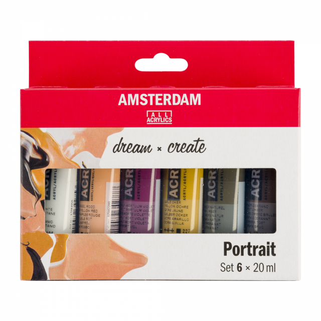 Akryl Portrait Sæt 6 x 20 ml