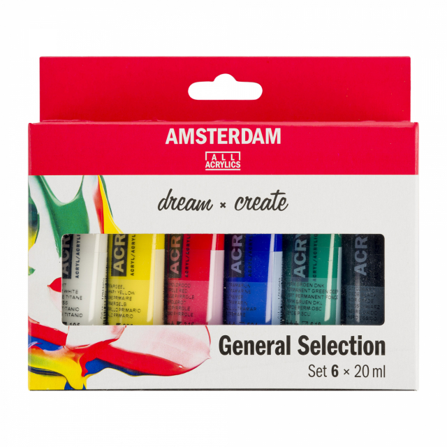 Akryl General Selection Sæt 6 x 20 ml