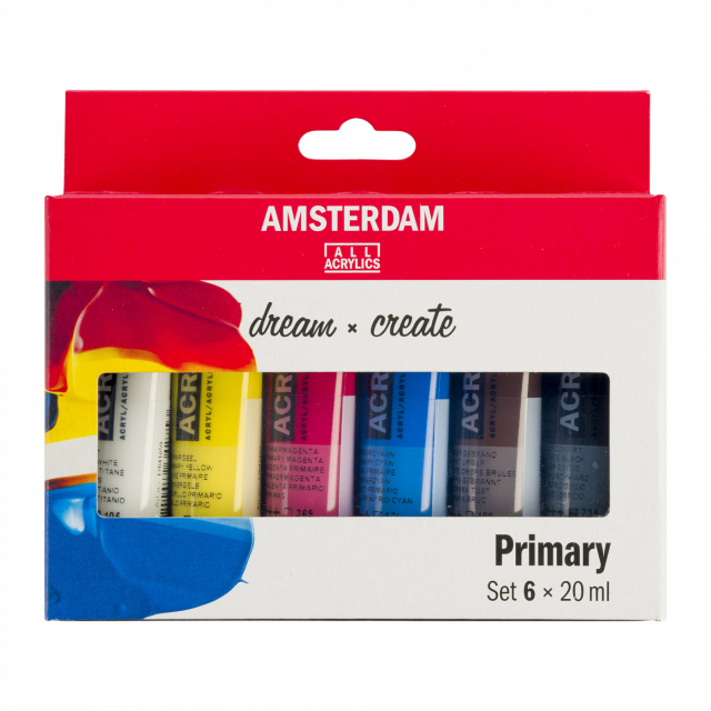 Akryl Primary Sæt 6 x 20 ml