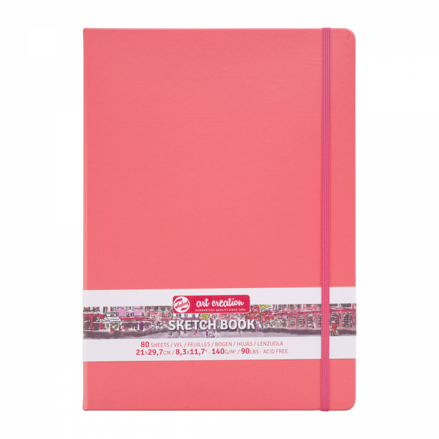 Skitsebog A4 Coral Red