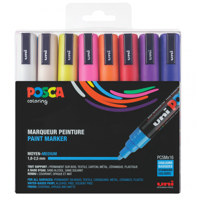 Posca PC-5M Standard Colours 16-sæt