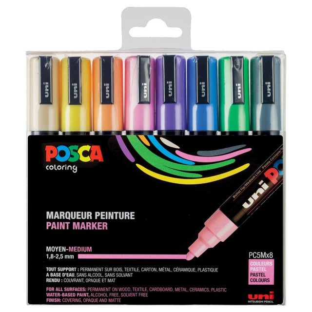 Posca PC-5M Pastel Colours 8-sæt