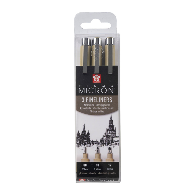 Pigma Micron Fineliner sæt 3 stk Broad