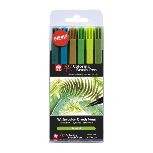 Koi Penselpenne 6-set Botanical