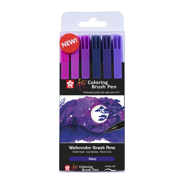 Koi Penselpenne 6-set Galaxy