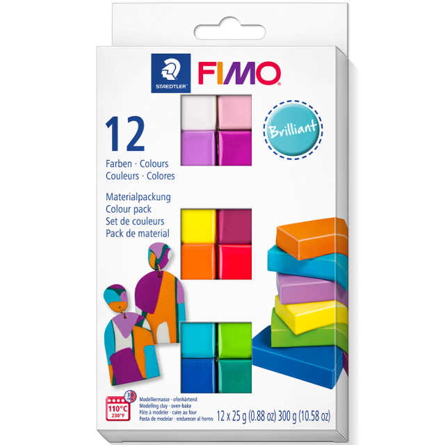 FIMO Soft Modelleringsler 12 x 25 g Brilliant colours