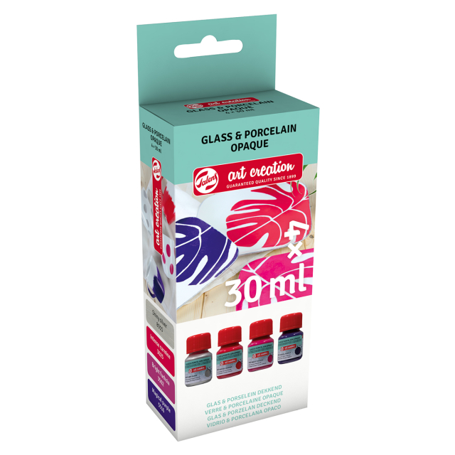 Glas & Porcelænsfarve Uigennemsigtig Sæt 4 x 30 ml Pink Sølv