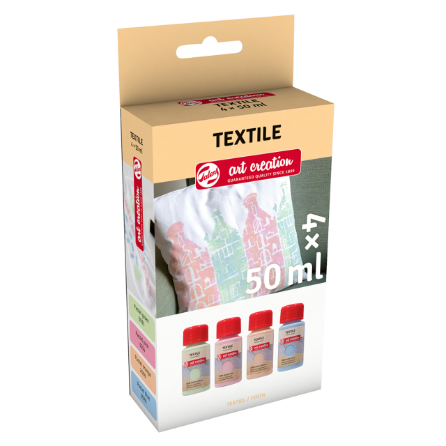 Tekstilfarve Sæt 4 x 50 ml Pastel