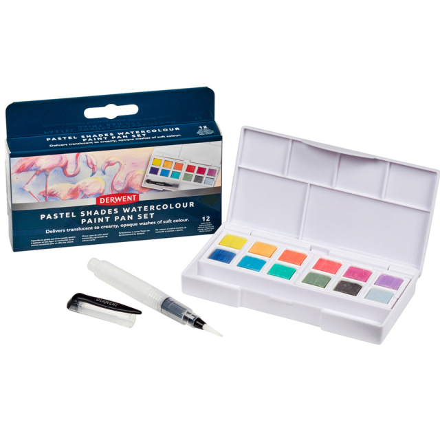 Pastel Shades Akvarel Paint Pan Set 12 halvkopper