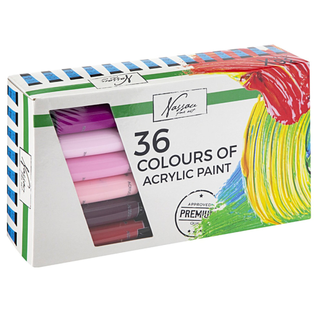 Akrylfarve 20 ml 36-sæt