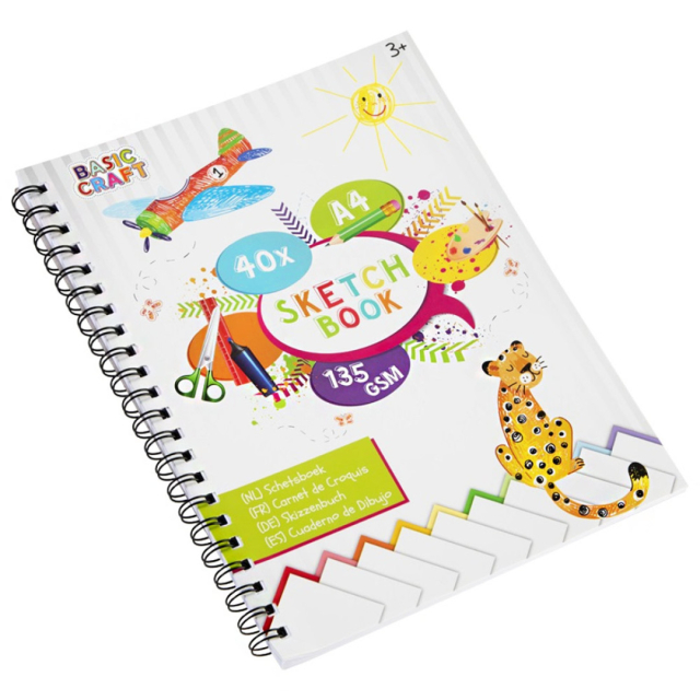 Skitseblok Spiral A4 135g (40 ark)
