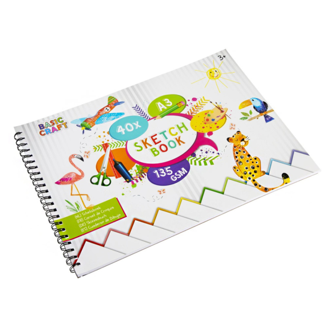 Skitseblok Spiral A3 135g (40 ark)