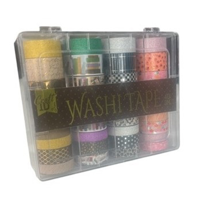 Washi-tape 40-pak + oppbevaringsboks