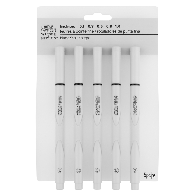 Fineliner sæt 5 stk Sort