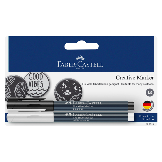 Creative Marker Set Sort/Hvid