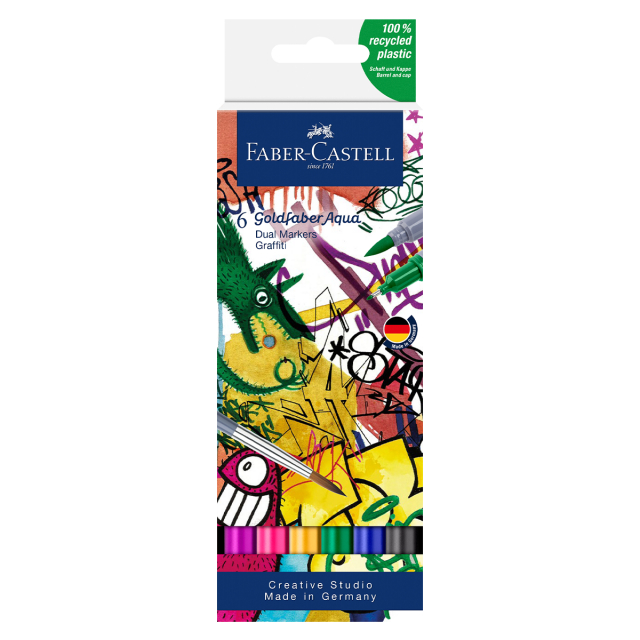 Goldfaber Aqua Dual Marker 6-sæt Graffiti