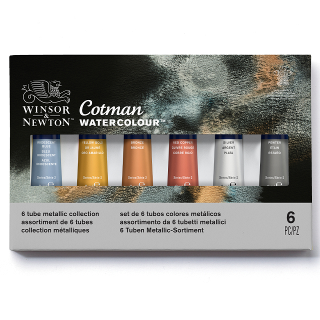 Cotman Akvarellmaling Metallic Collection Tubes 8 ml 6-sæt