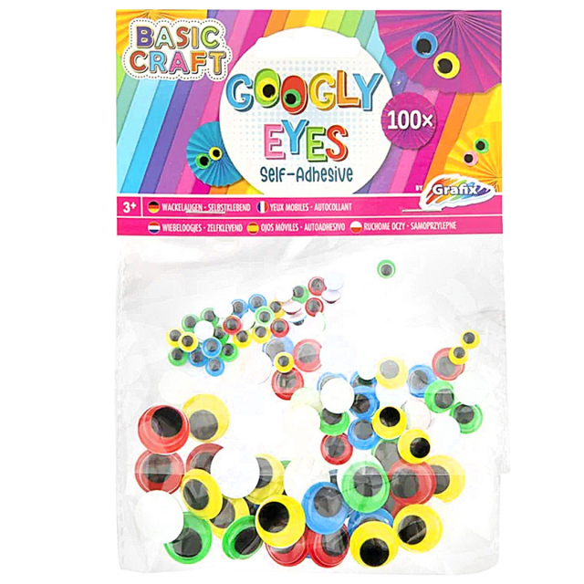 Bevægelige øjne Colour Mix 100-pak selvklæbende
