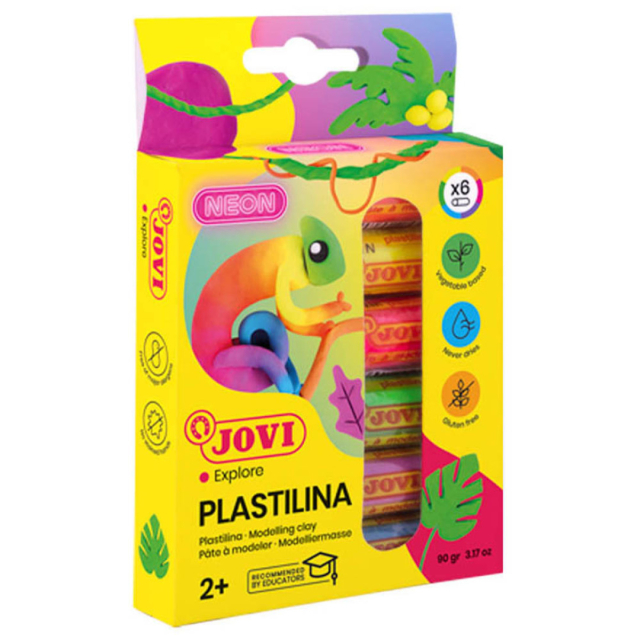 Plastilina Modelleringsler 6 stk Neon 15 g