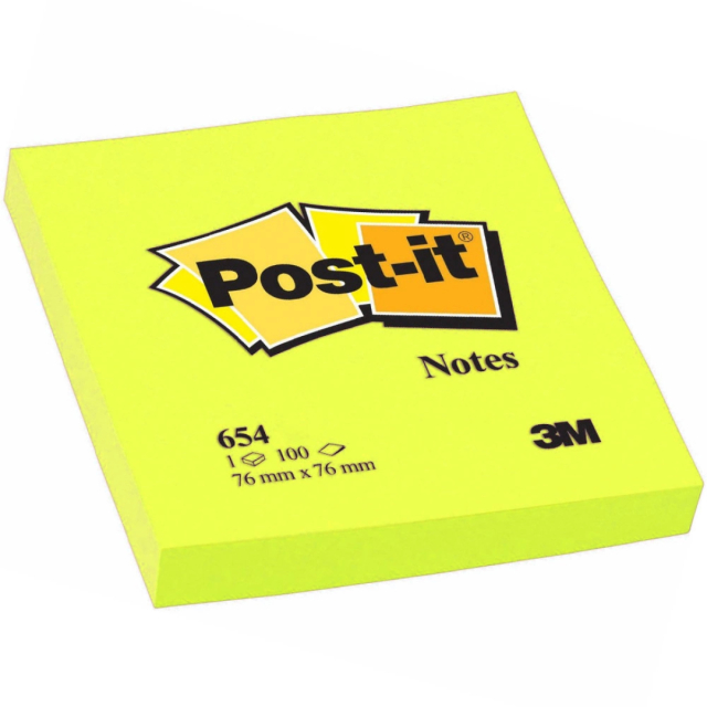 Post-it 76x76 Neon gul