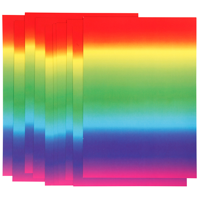 Farvet papir Regnbue A4 180g 10-pak