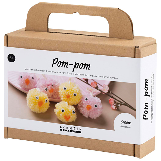 Mini DIY-kit Pompom-kyllinger