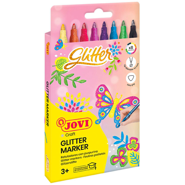 Glitter tuscher 8-sæt (3 år+)