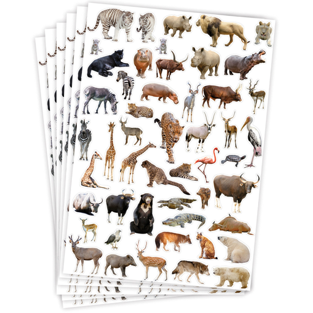 Stickers vilde dyr 6 ark