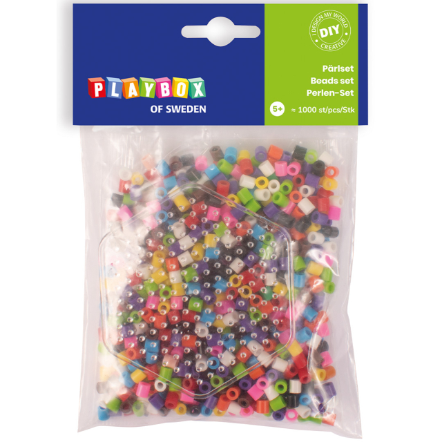 Rørperler Hexagon 1000 stk Mix