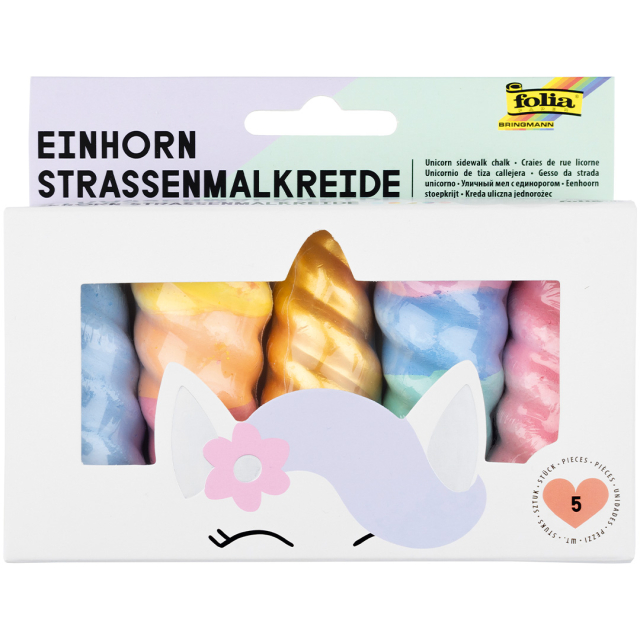 Gadekridt Unicorn 5-pack
