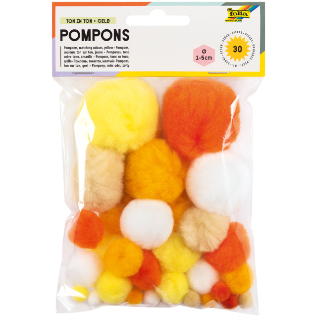 Pompoms Gul 30-pack