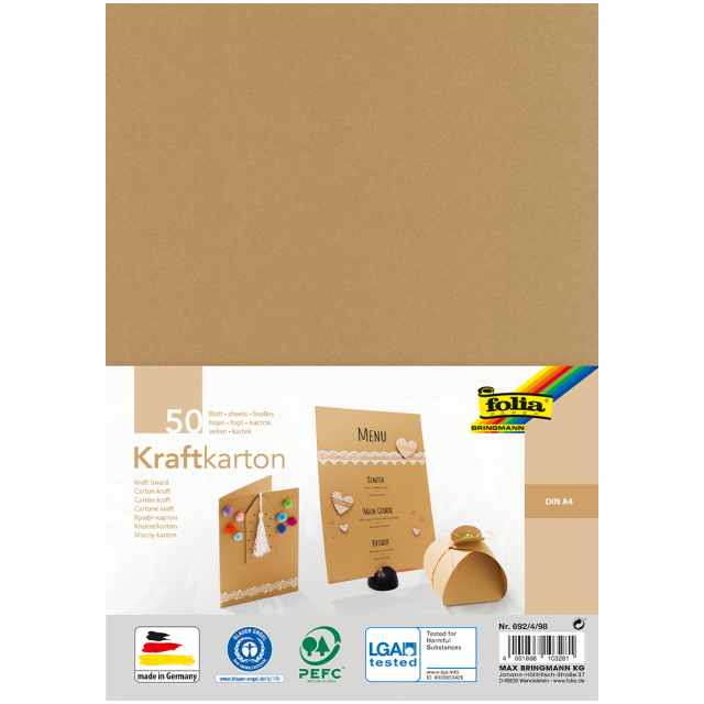 Farvet papir natur 230g/m² 50 Ark
