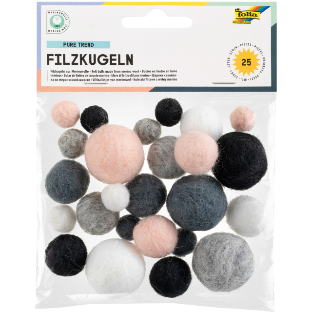 Filtkugler Trend 25-pack
