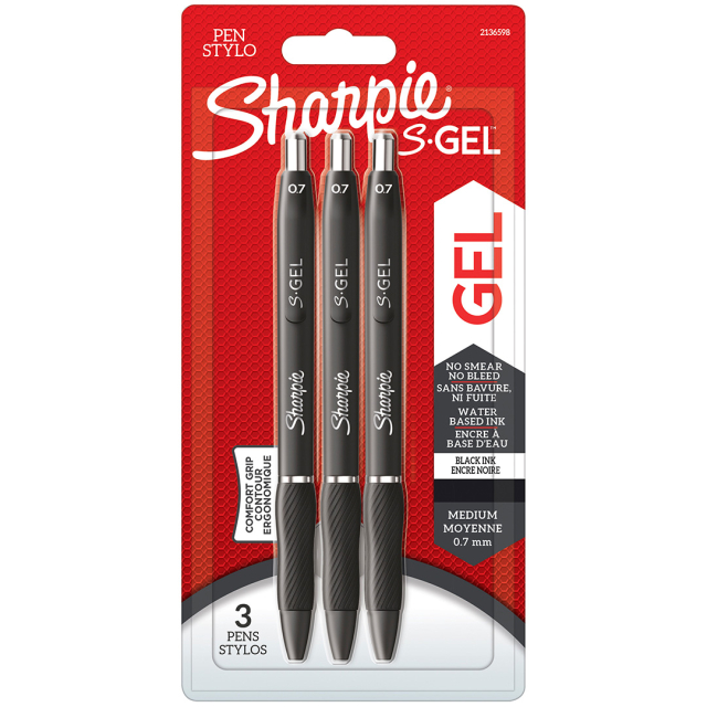 S-Gel 0,7 mm 3-pak Black