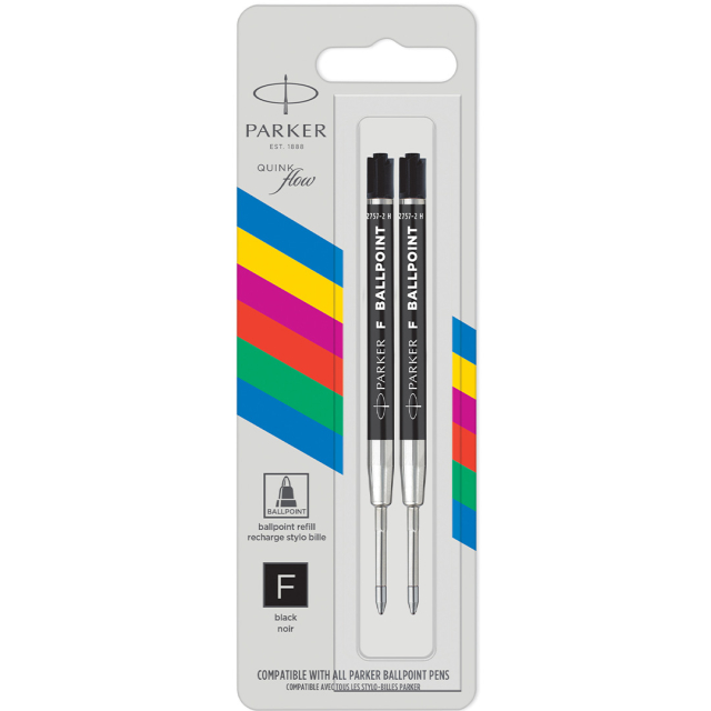 Ballpoint refill QuinkFlow Economy 2-pack Medium Black i gruppen Penne / Pentilbehør / Patroner og refills hos Pen Store (131998)