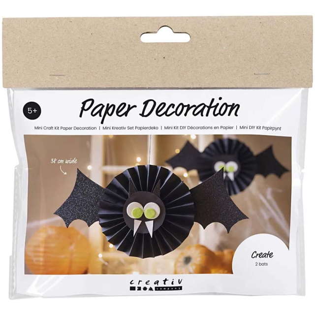 Mini DIY-sæt Papirdekoration Flagermus (5 år+)