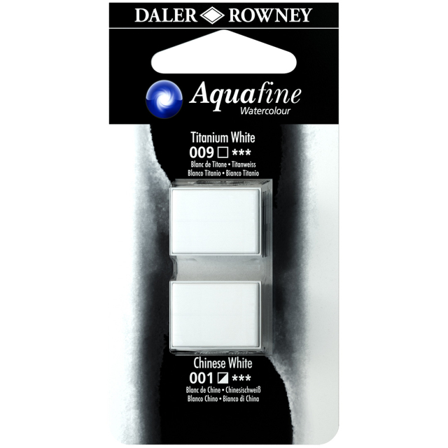 Aquarelle Half-pan Duo Titanium White/Chinese White