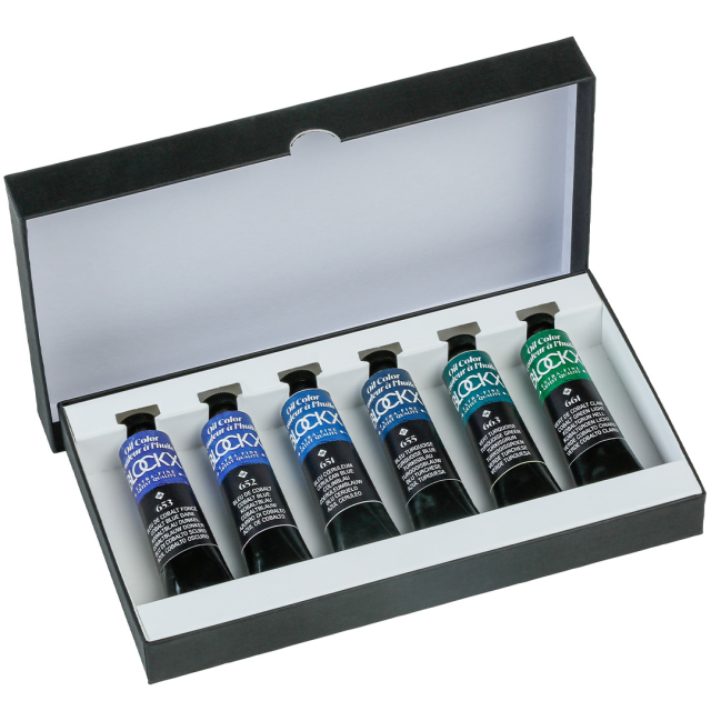 Oliemaling Assortment 6x20 ml Cobalts