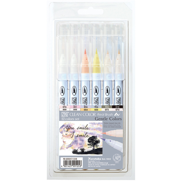 Clean Color Real Brush sæt 12 stk Gentle Colors