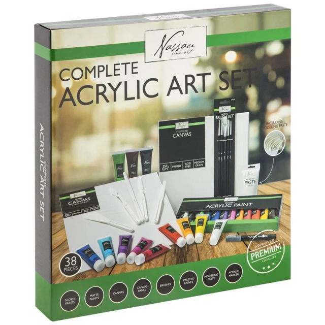Komplet akrylsæt 38 dele
