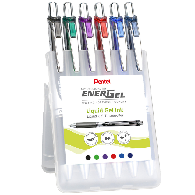 EnerGel BL77 Rollerball 07 6-sæt