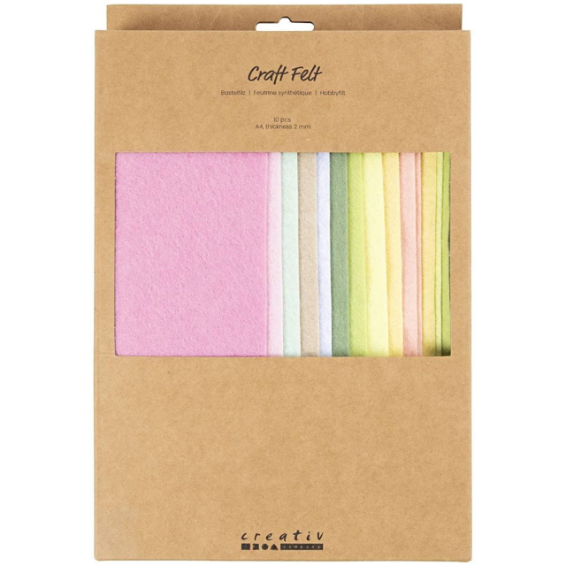 Hobbyfilt A4 10-pak Pastelfarver