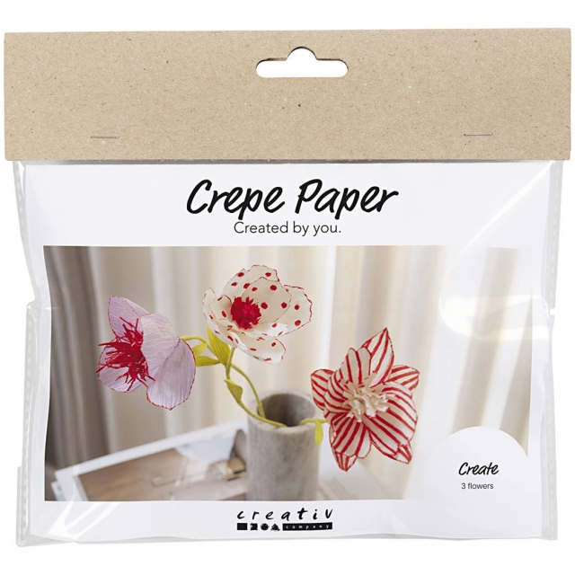 DIY-kit Papirblomster af crepepapir Set 2