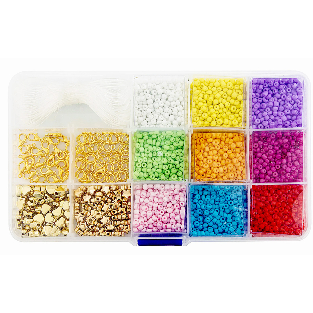 Perler i opbevaringsboks mix