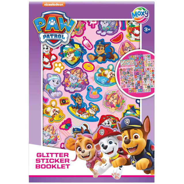 Paw Patrol glimmer-klistermærker 8 ark (3 år+)