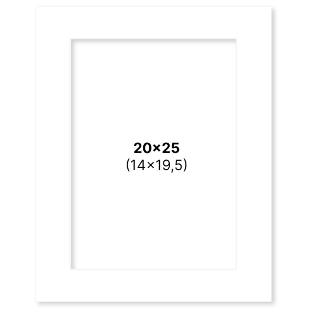 Passepartout Hvid 20x25 cm