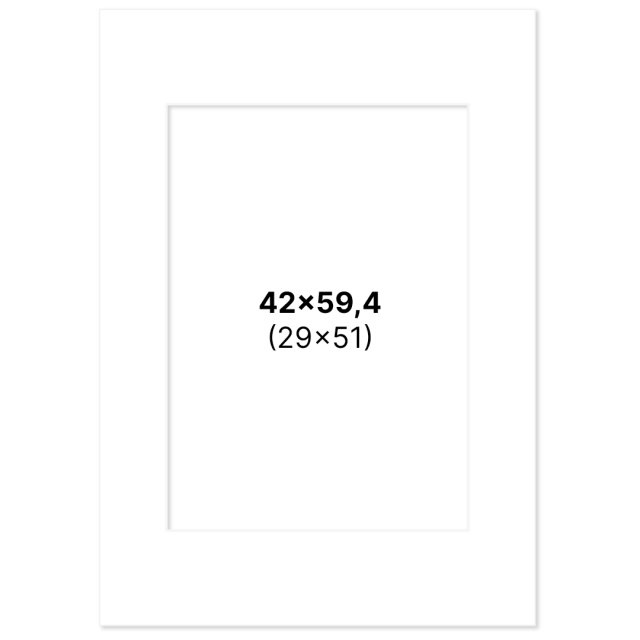 Passepartout Hvid 42x59,4 cm A2